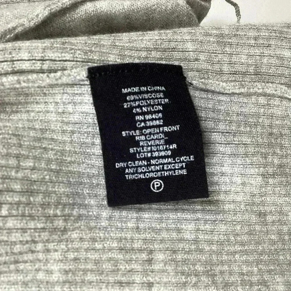 Theory Womens Open Front Long Sleeved Thin Knit Cardigan Sweater Gray Sz Large - Picture 7 of 8